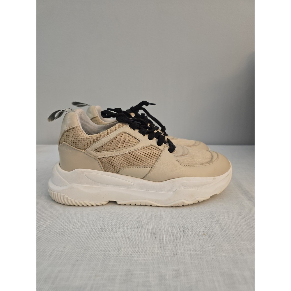 P448 Luke Tan Calf‎ Hair Mesh Leather Chunky Sneakers Women's Size 37